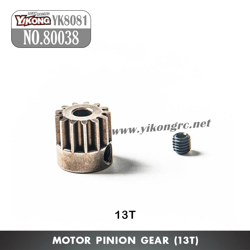 YIKONG YK8081 DF8 RC Car Parts 13T Motor Pinion Gear 80038