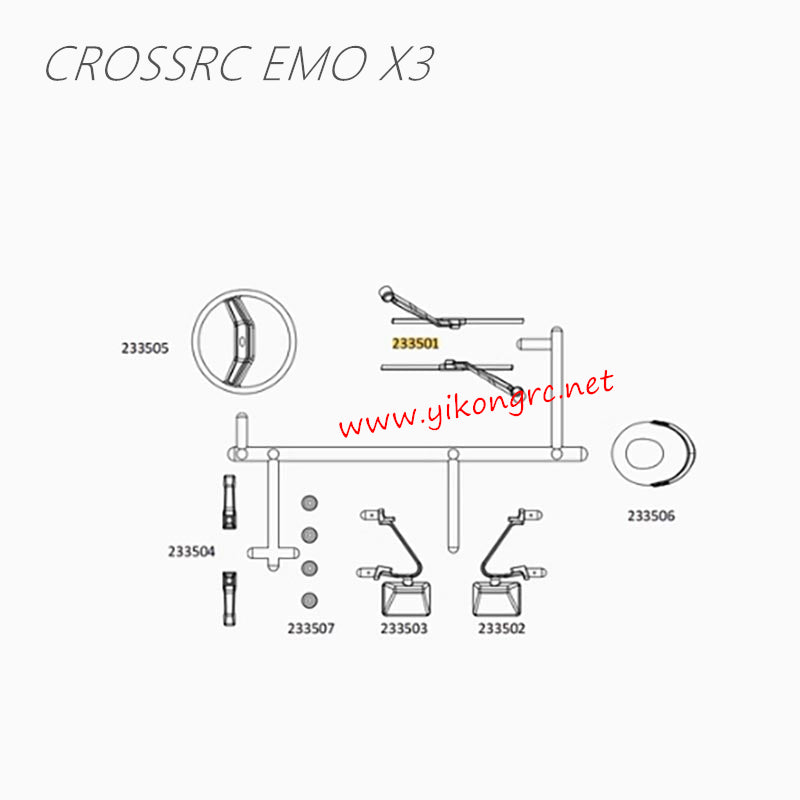 CrossRC EMO X3 Parts Transparent Car Shell Accessories Package CS-97401232 list 2
