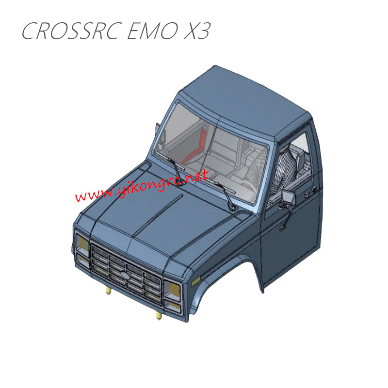 CrossRC EMO X3 Parts Complete body kit CS-97401214 gray