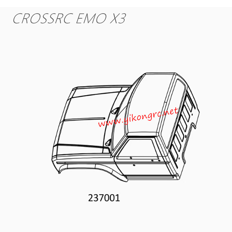 CrossRC EMO X3 Parts Transparent Car Shell Accessories Package CS-97401232