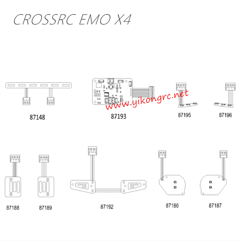 CrossRC EMO X4 Parts Orange Body Assembly CS-97401287 4