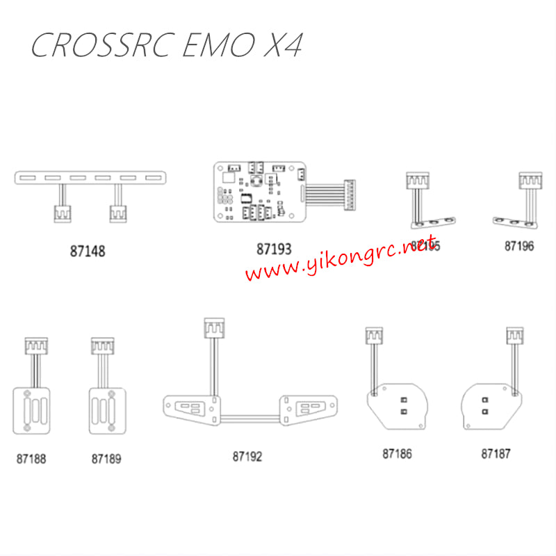 CrossRC EMO X4 Parts Silver Complete Shell Assembly CS-97401288 4