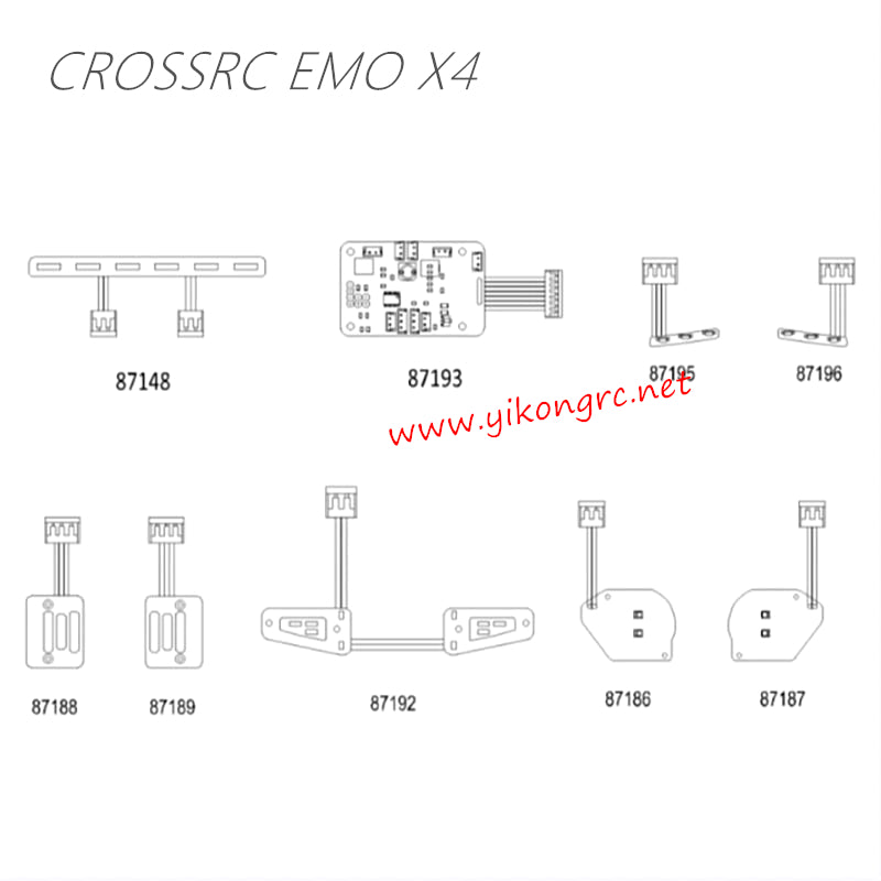 CrossRC EMO X4 Parts Transparent Complete Shell Assembly CS-97401286 4