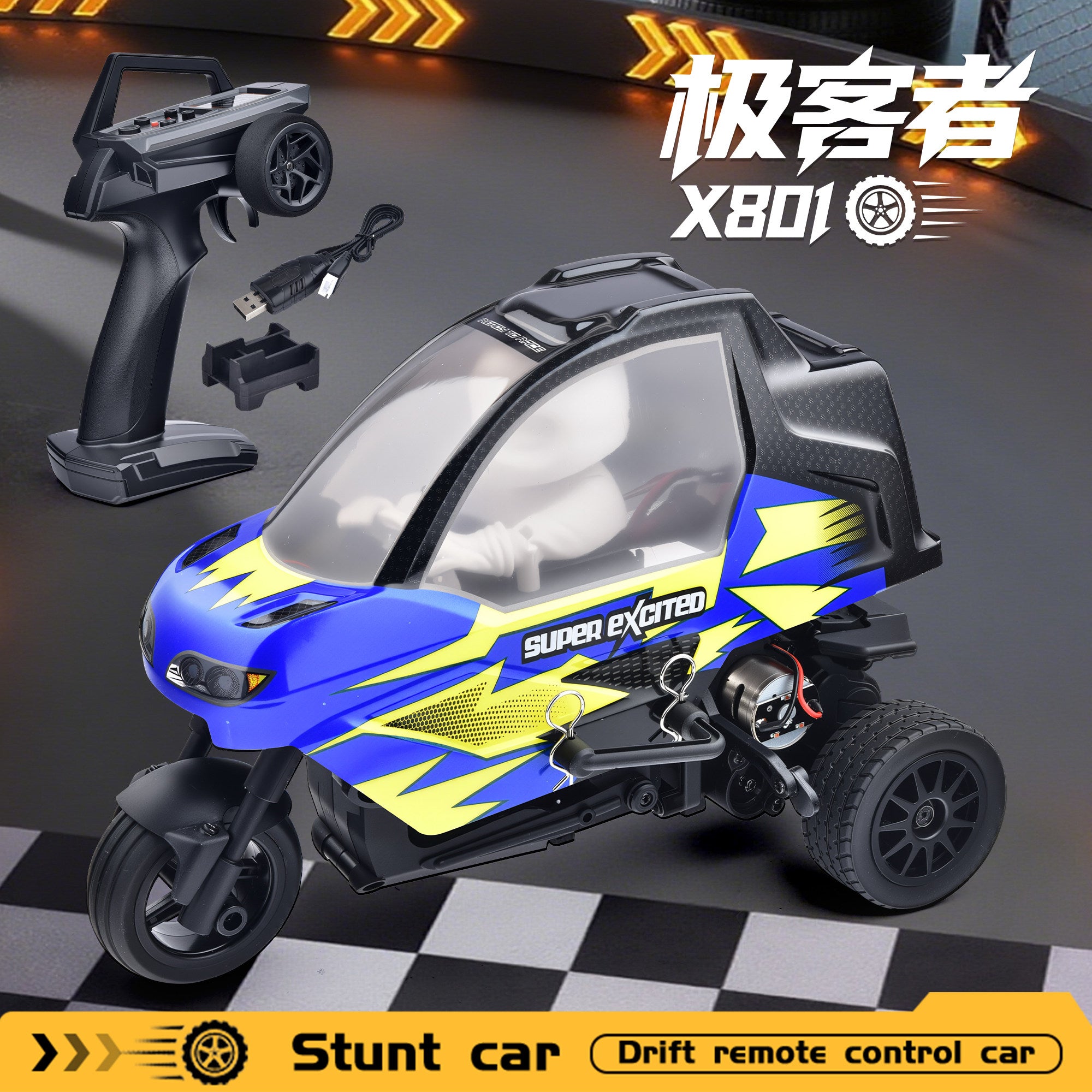 Geeker X801 1/18 Stunt Drift RC Car BLUE