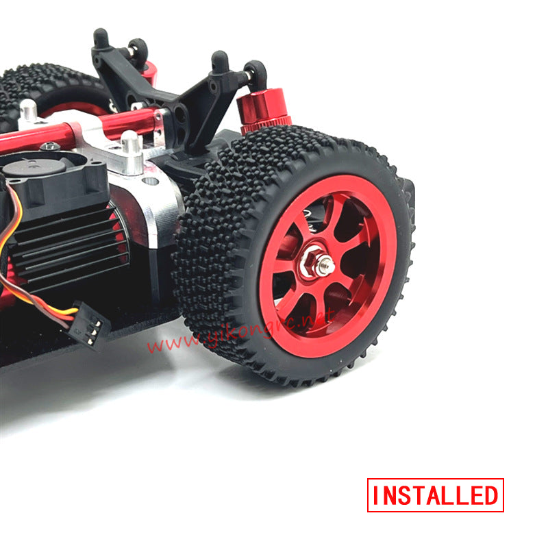 MJX Hyper Go 14301 Upgrade Parts Metal hub wheels installed rear