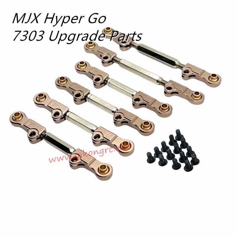 MJX Hyper Go 7303 Upgrade Parts Metal Adjustable Tie Rod Kit P73200 P73240 gold