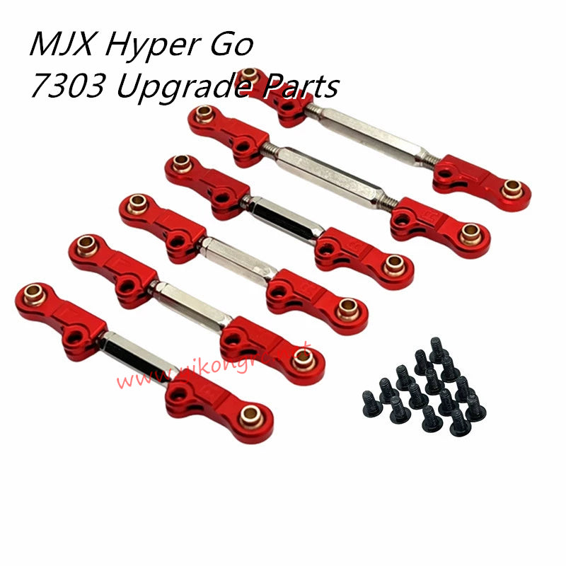 MJX Hyper Go 7303 Upgrade Parts Metal Adjustable Tie Rod Kit P73200 P73240 red