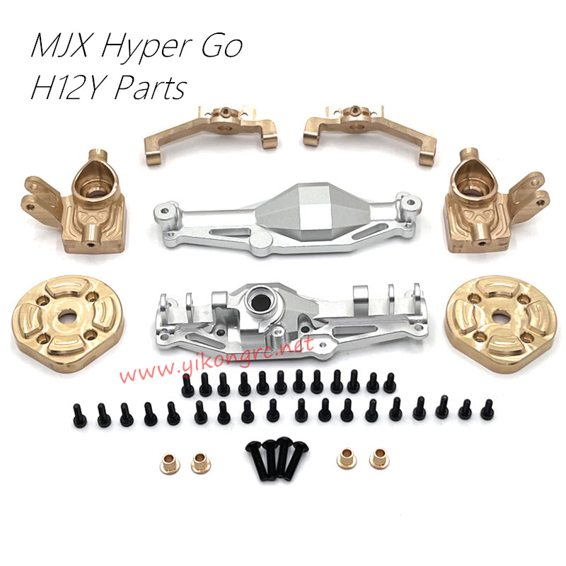 MJX Hyper Go H12Y Upgrades Front Axle Housing Brass Front Cup C Hub Portal Axle Cover silver