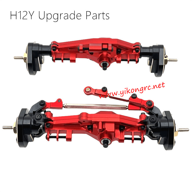 MJX Hyper Go H12Y Upgrades Front and rear axle assemblies RED