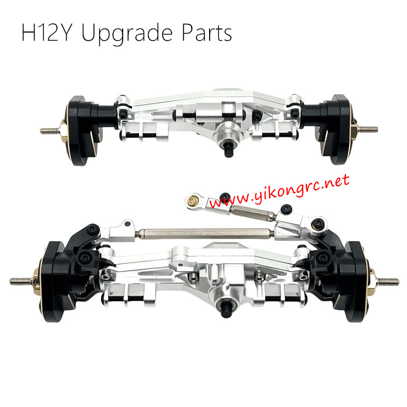 MJX Hyper Go H12Y Upgrades Front and rear axle assemblies silver