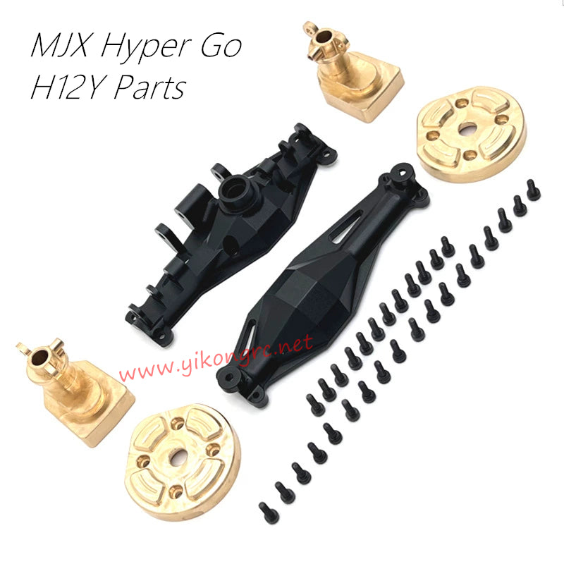 MJX Hyper Go H12Y Upgrades Rear Axle Housing Brass Rear Cup Portal Axle Cover black