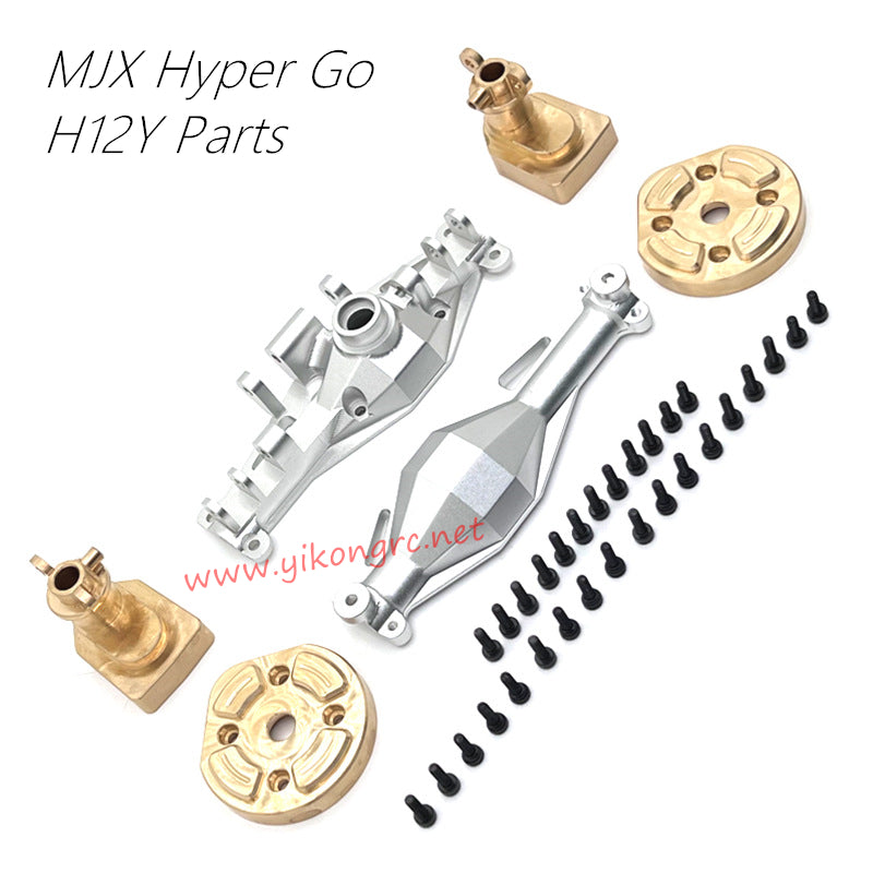 MJX Hyper Go H12Y Upgrades Rear Axle Housing Brass Rear Cup Portal Axle Cover silver