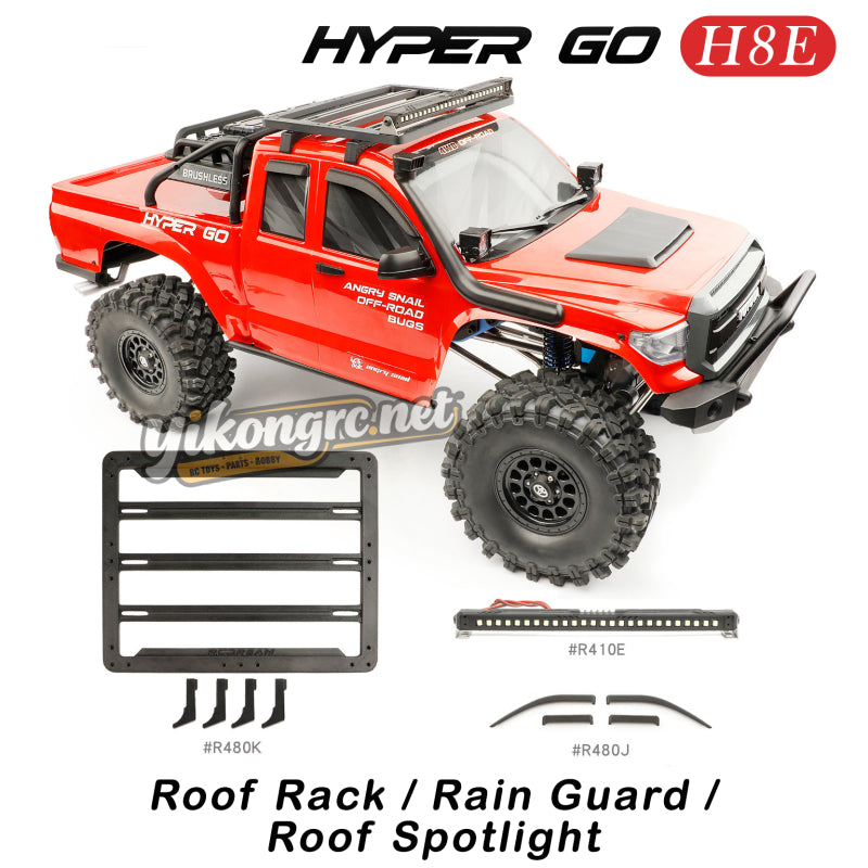 MJX Hyper Go H8E RC Car Upgrade Parts Roof Rack/Roof Spotlight/Rain Guard
