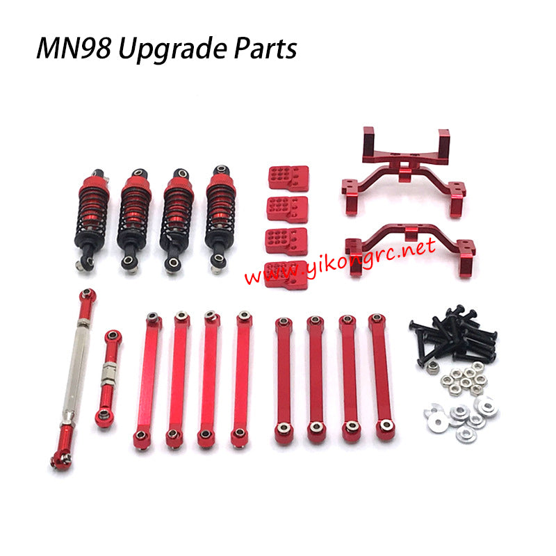 MN-RC MN98 RC Car Upgrade Parts Modified Upgrade Kit red metal