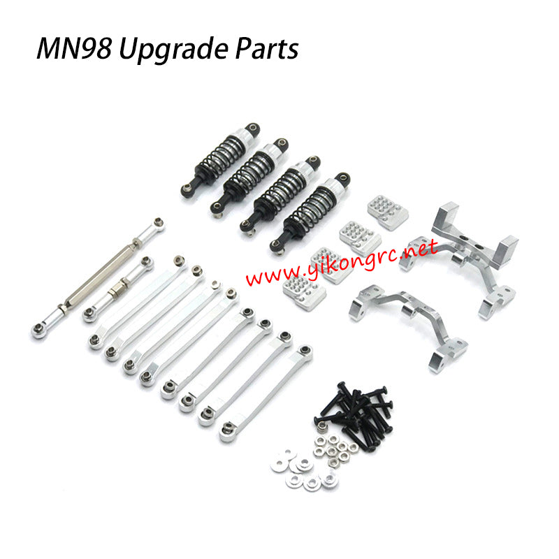 MN-RC MN98 RC Car Upgrade Parts Modified Upgrade Kit silver metal
