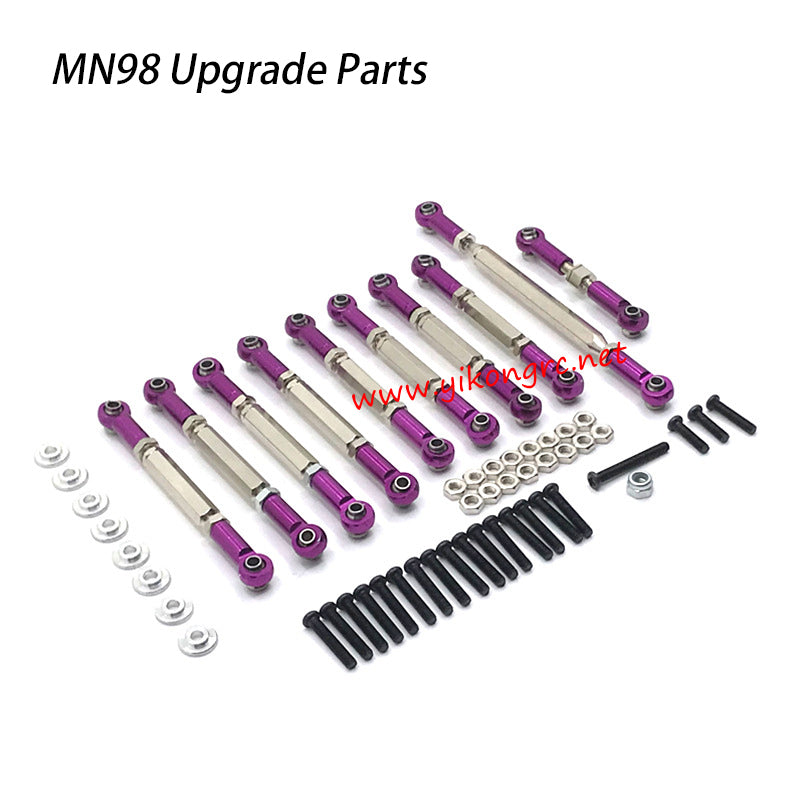 MN-RC MN98 RC Truck Upgrades Adjustable Rod purple