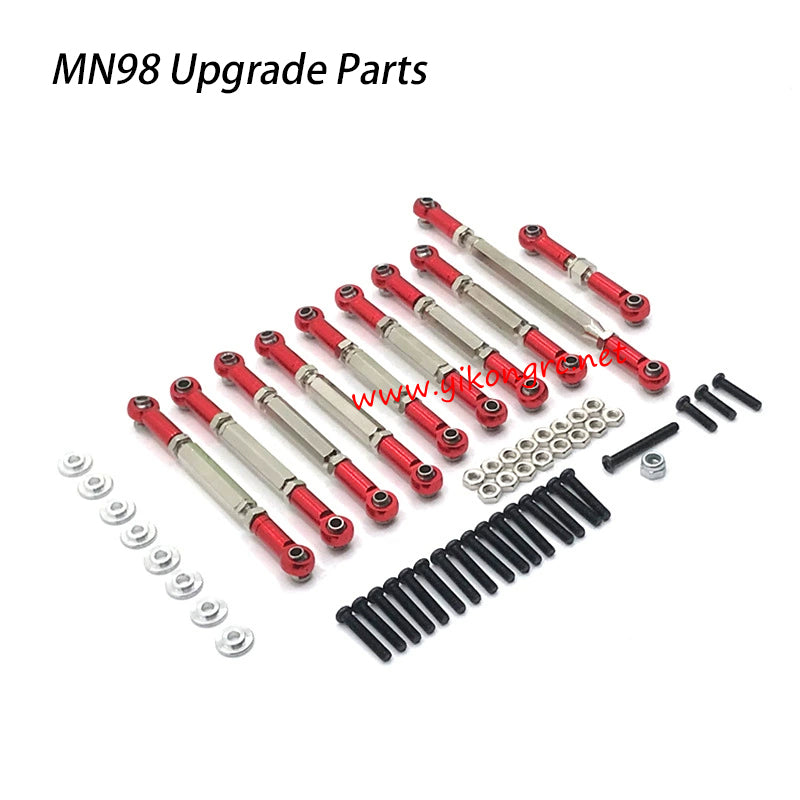MN-RC MN98 RC Truck Upgrades Adjustable Rod red
