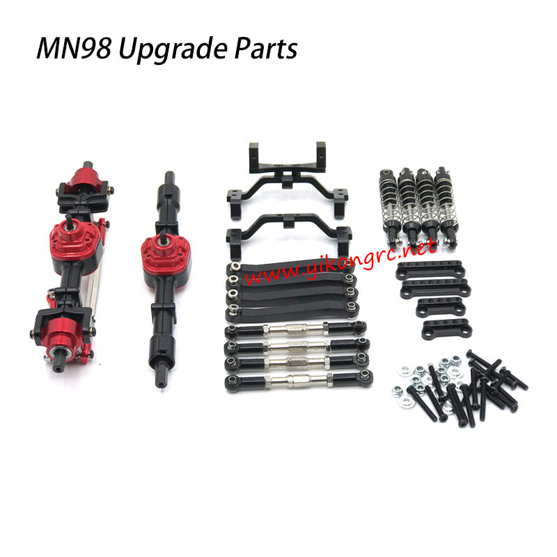 MN-RC MN98 RC Truck Upgrades Metal F/R Axle Tie Rod Shock Absorber black with screws