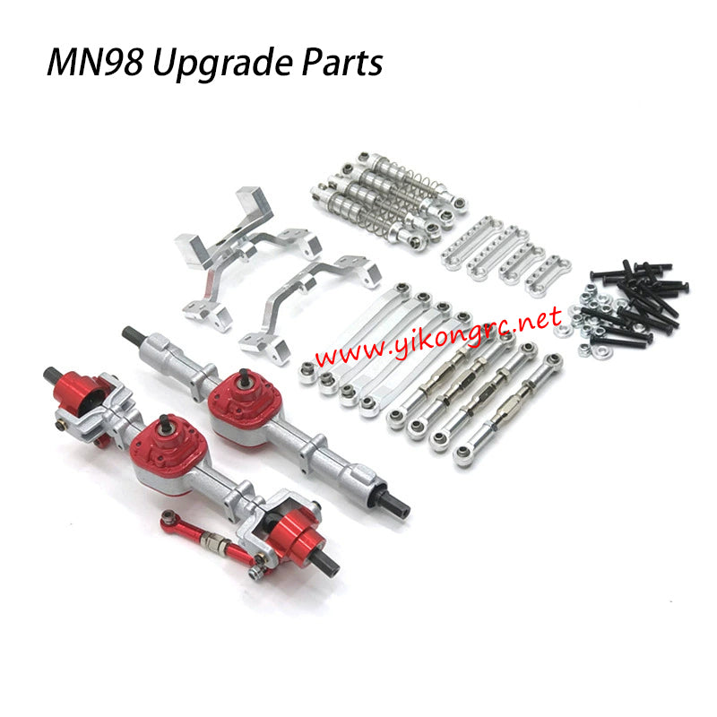 MN-RC MN98 RC Truck Upgrades Metal F/R Axle Tie Rod Shock Absorber  silver