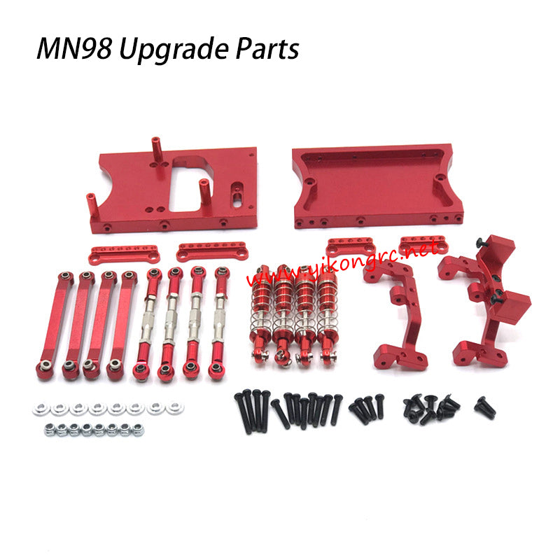 MN Model MN-98 Upgrades Servo Compartment Shock Absorber Kit red metal