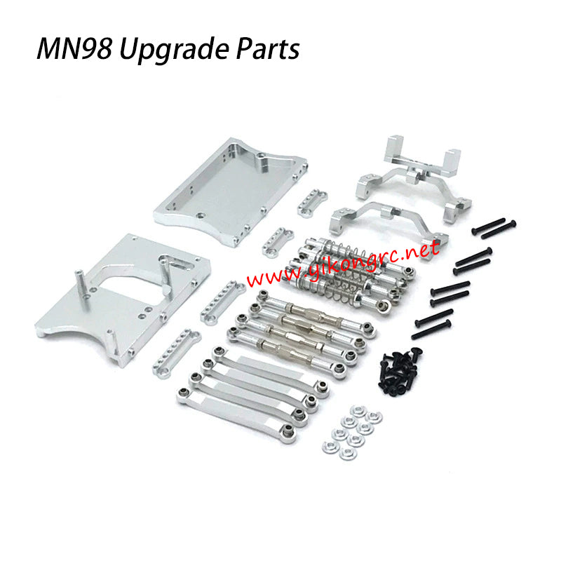 MN Model MN-98 Upgrades Servo Compartment Shock Absorber Kit silver metal