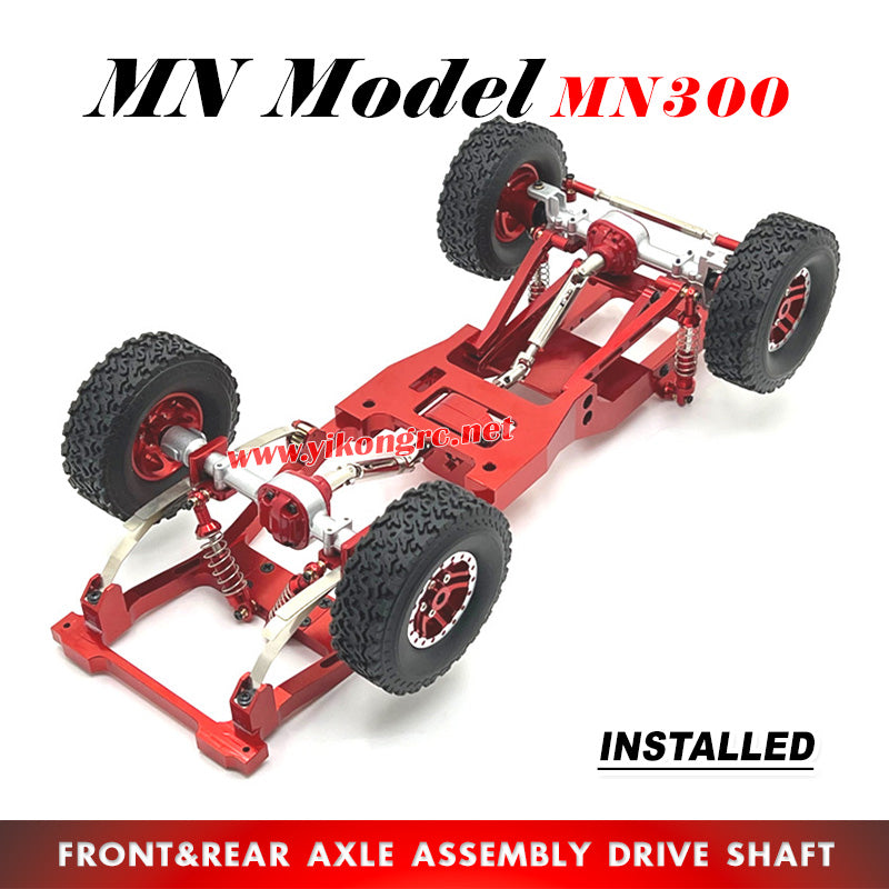 MN Model MN300 RC Crawler Upgrade Parts Front and Rear Axle Assembly Drive Shaft installed