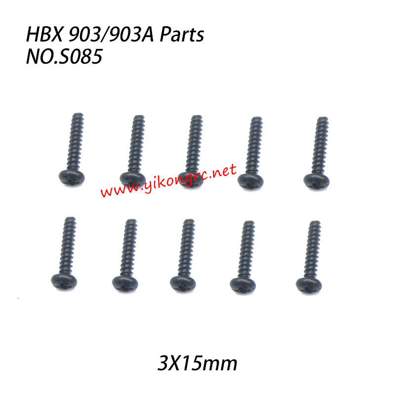 NO.S085 Round Head Self Tapping 3X15mm Parts For HAIBOXING 903 903A RC Truck