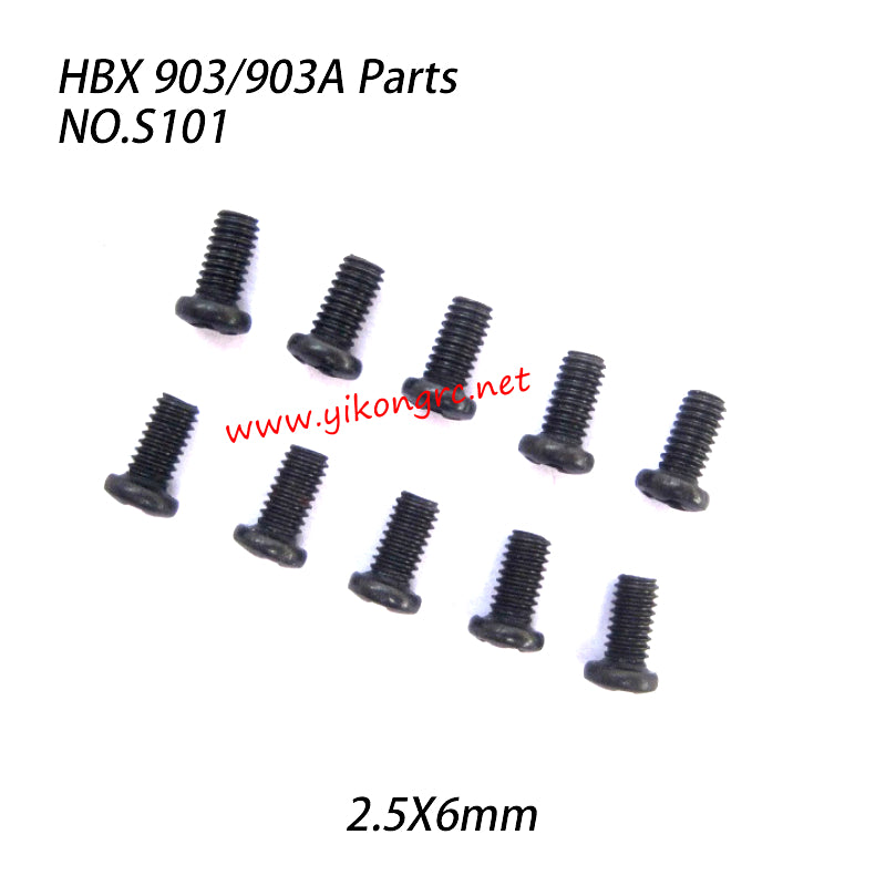 NO.S101 Round Head Screw 2.5X6mm Parts For HAIBOXING 903 903A RC Truck