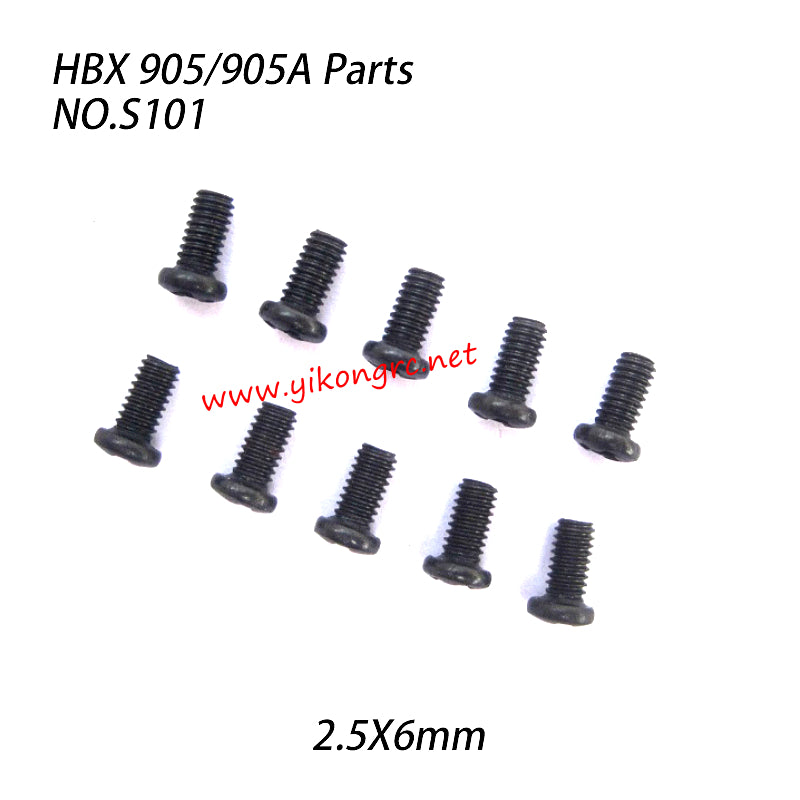 NO.S101 Round Head Screw (2.5X6mm) Parts For HAIBOXING 905A 905 RC Truck