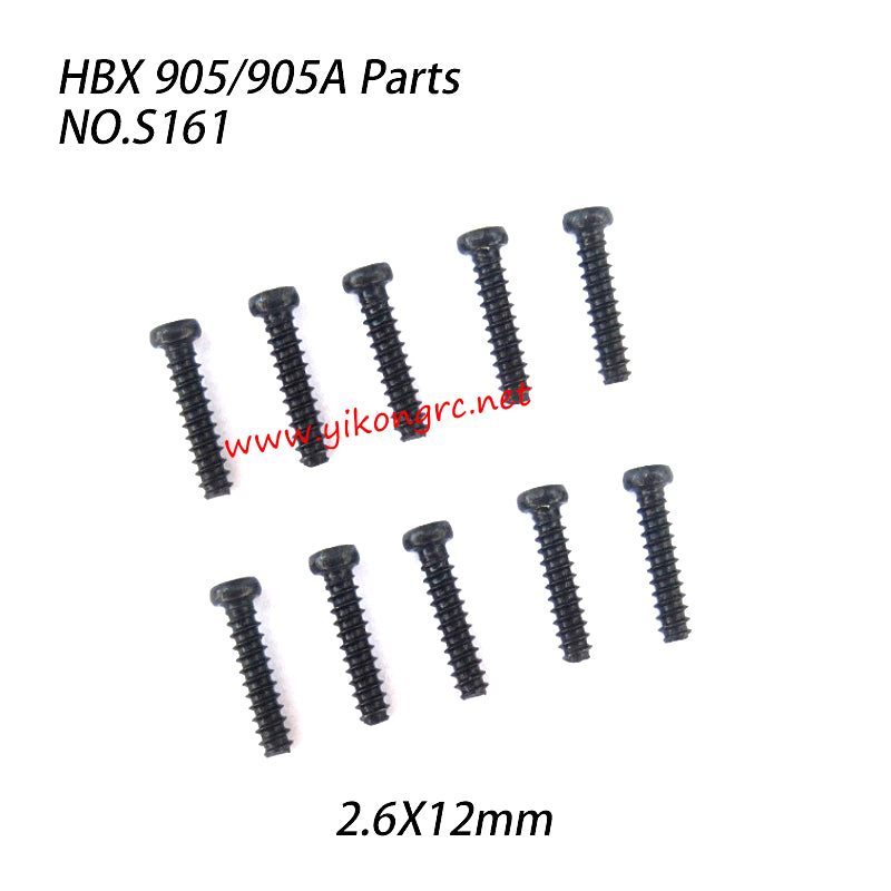 NO.S161 Round Head Self Tapping Screws (2.6X12mm) Parts For HAIBOXING 905A 905 RC Truck