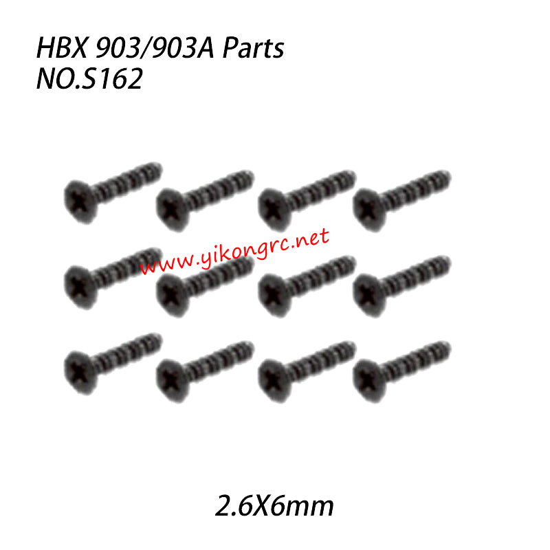 NO.S162 Screws 2.6X6mm Parts For HAIBOXING 903 903A RC Truck