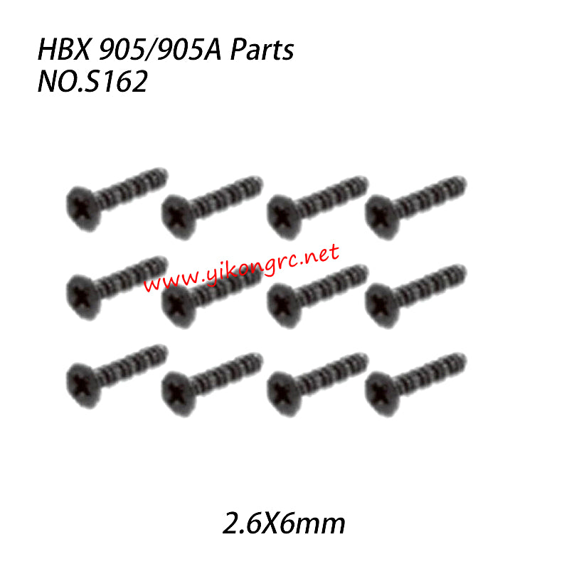 NO.S162 Screws (2.6X6mm) Parts For HAIBOXING 905A 905 RC Truck