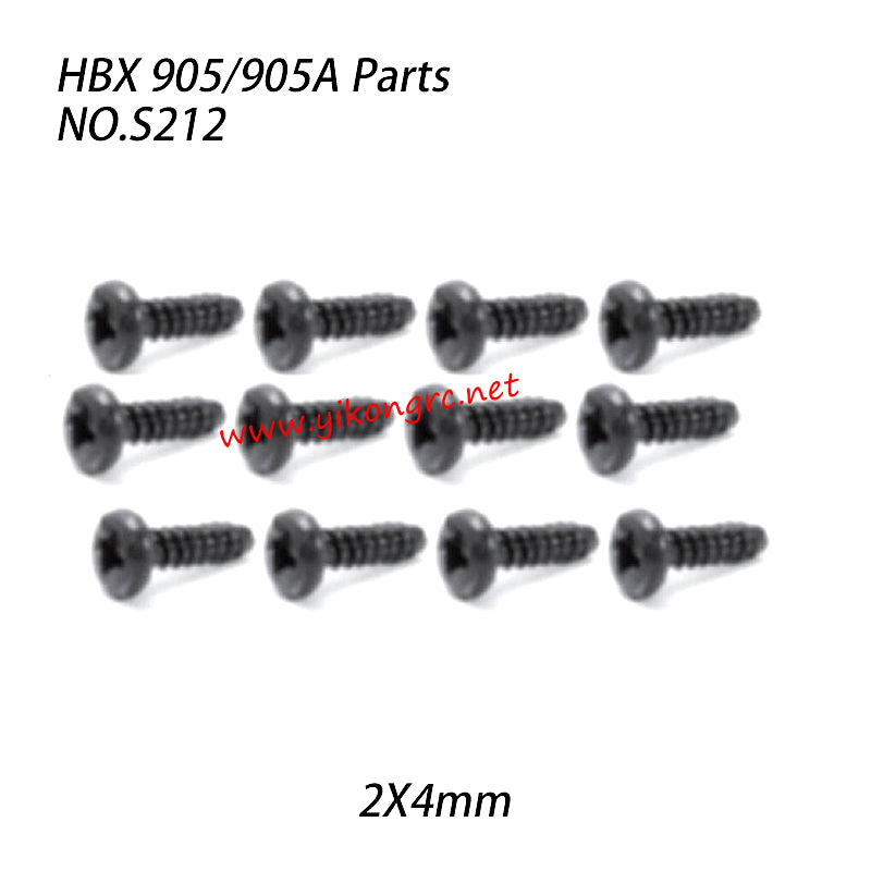 NO.S212 Pan Head Self Tapping Screws (2X4mm) Parts for HBX 905A