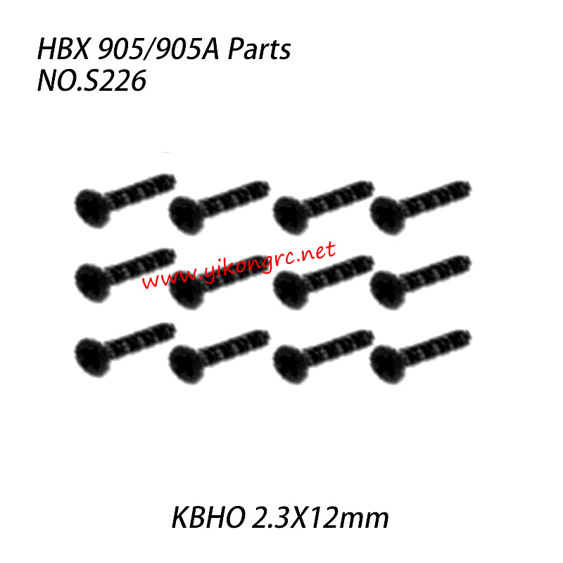NO.S226 Countersunk Self Tapping (KBHO 2.3X12mm) Parts For HAIBOXING 905A 905 RC Truck