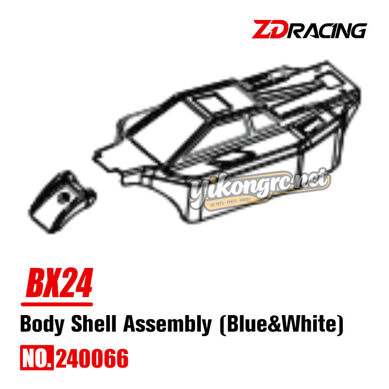No.240066 ZD BX 24 Parts Body Shell Assembly (Blue & White Carbon Fiber Pattern)