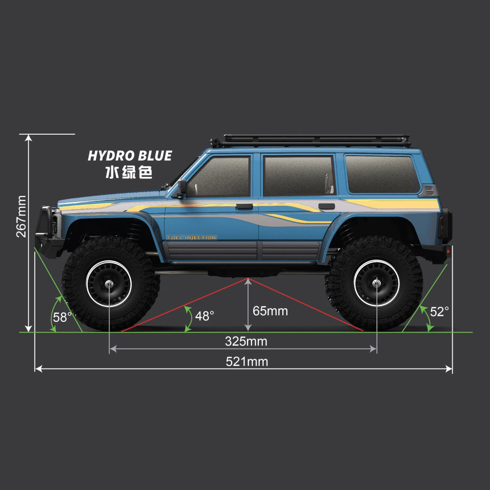 YIKONG YK4107 1/10 4WD Tank turn RC Crawler green lateral