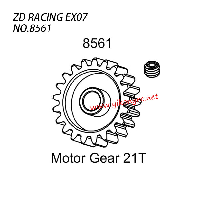 ZD Racing EX07 RC Truck Parts Motor Gear 21t 8561