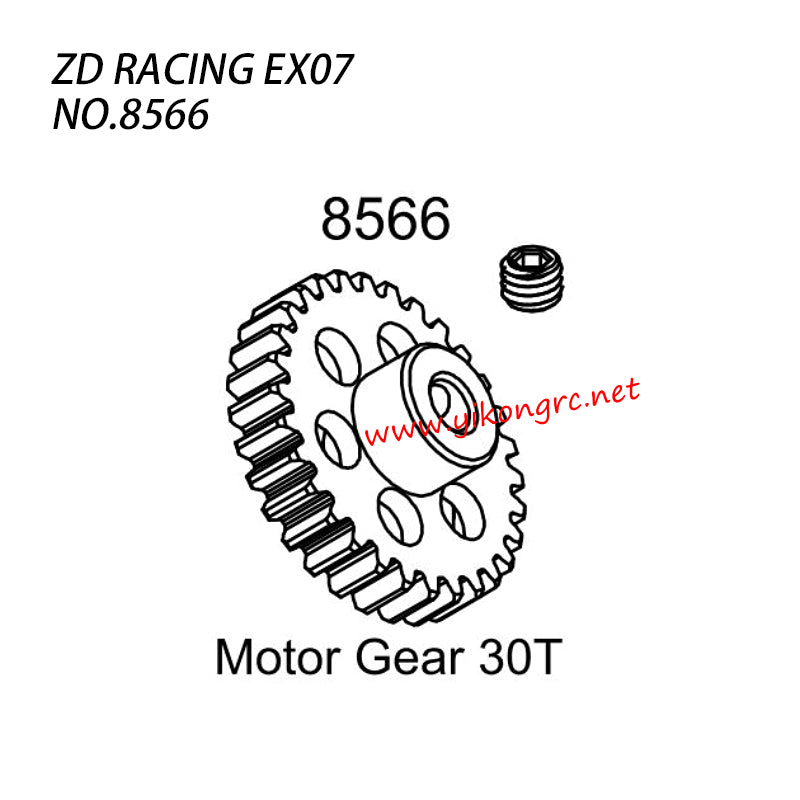 ZD Racing EX07 RC Truck Parts Motor Gear 30t 8566