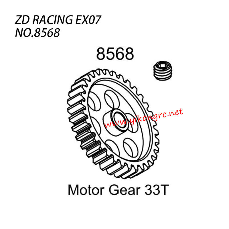 ZD Racing EX07 RC Truck Parts Motor Gear 33t 8568