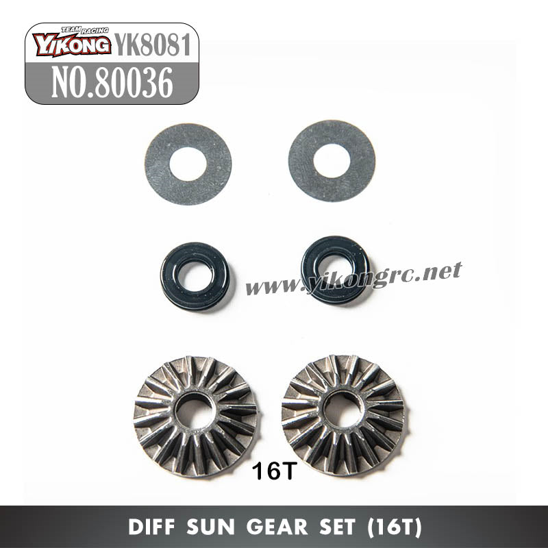 YIKONG YK8081 DF8 RC Car Parts 16T Diff Sun Gear Set 80036