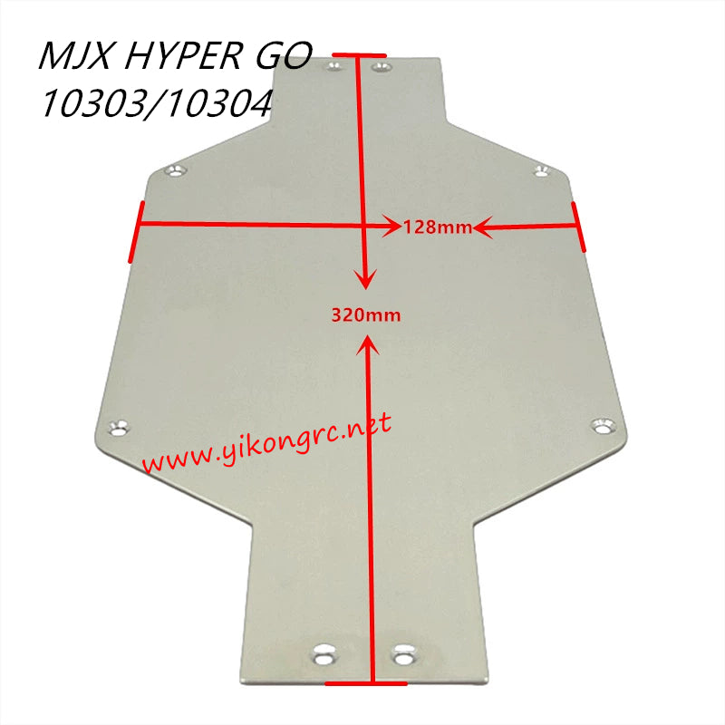 MJX Hyper Go 10303/10304 Parts 304 Stainless Steel Mirror Finish Chassis Skid Plate size