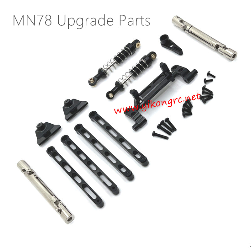 MN Model MN78 Upgrade Parts Metal connect Rods and Shocks kit black