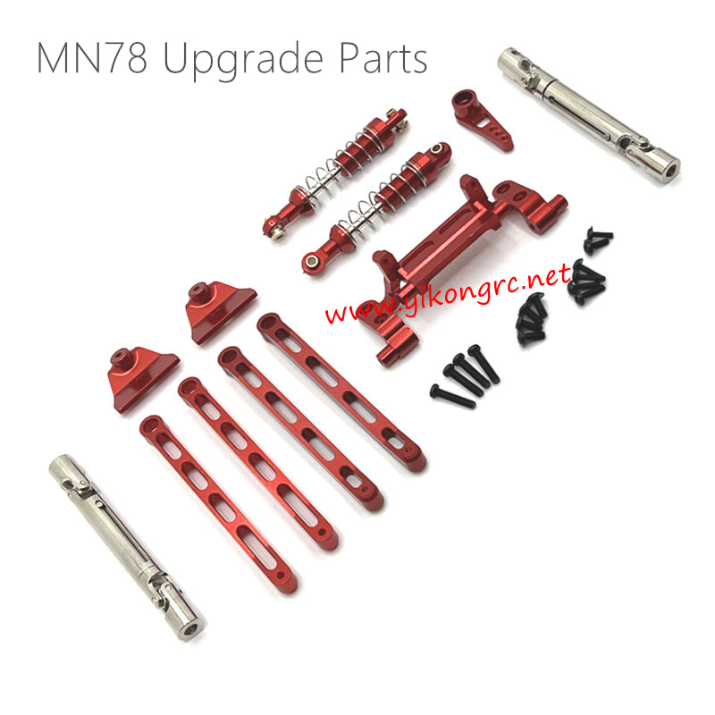 MN Model MN78 Upgrade Parts Metal connect Rods and Shocks kit red