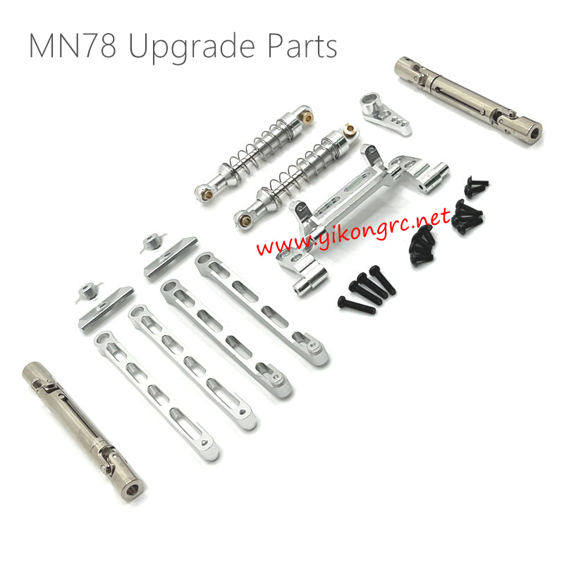 MN Model MN78 Upgrade Parts Metal connect Rods and Shocks kit silver