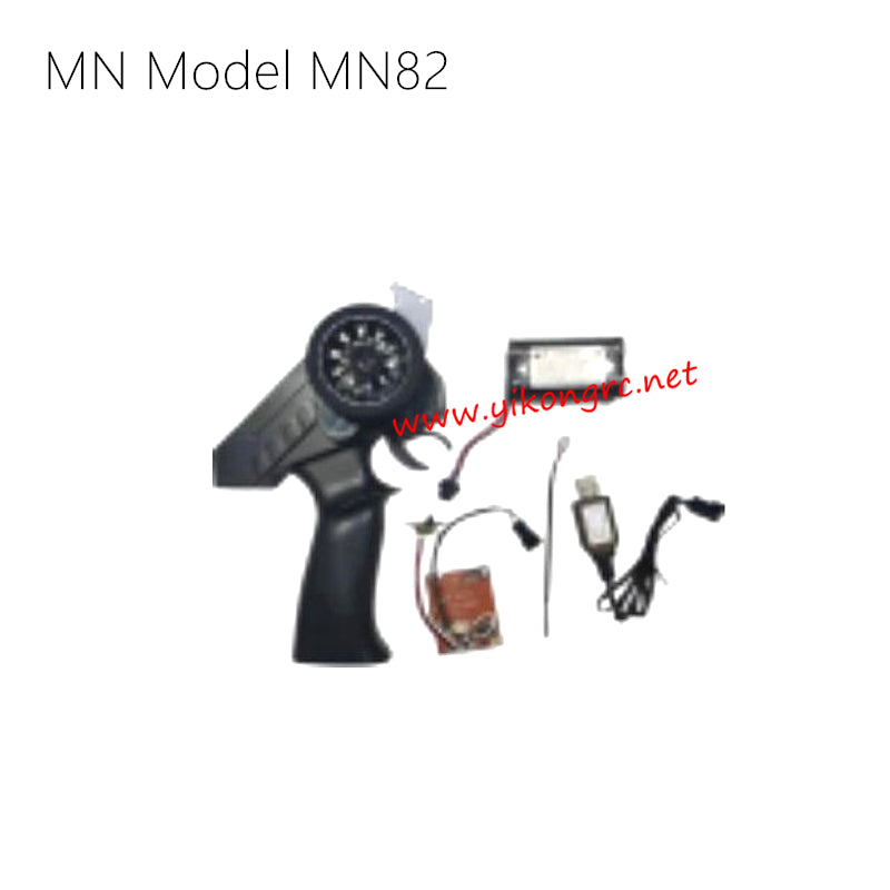 MN Model MN82 RC Truck Parts Receiver, Transmitter, Batttery and USB Charger