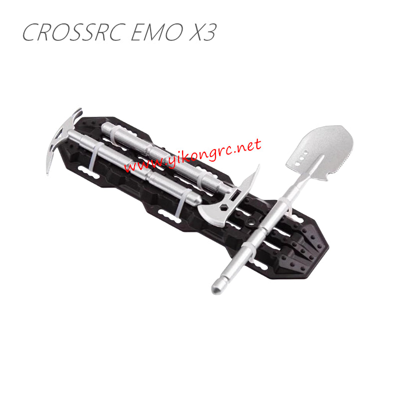 CrossRC EMO X3 Parts Iron shovel, axe, pickaxe, escape board silver black