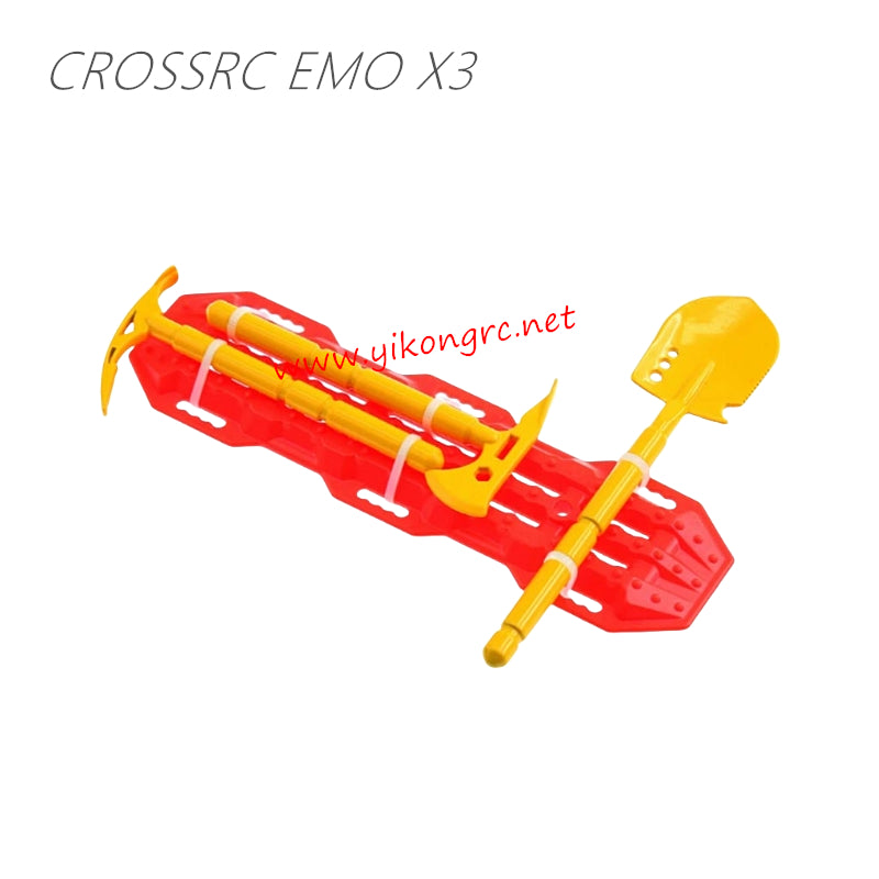 CrossRC EMO X3 Parts Iron shovel, axe, pickaxe, escape board yellow red