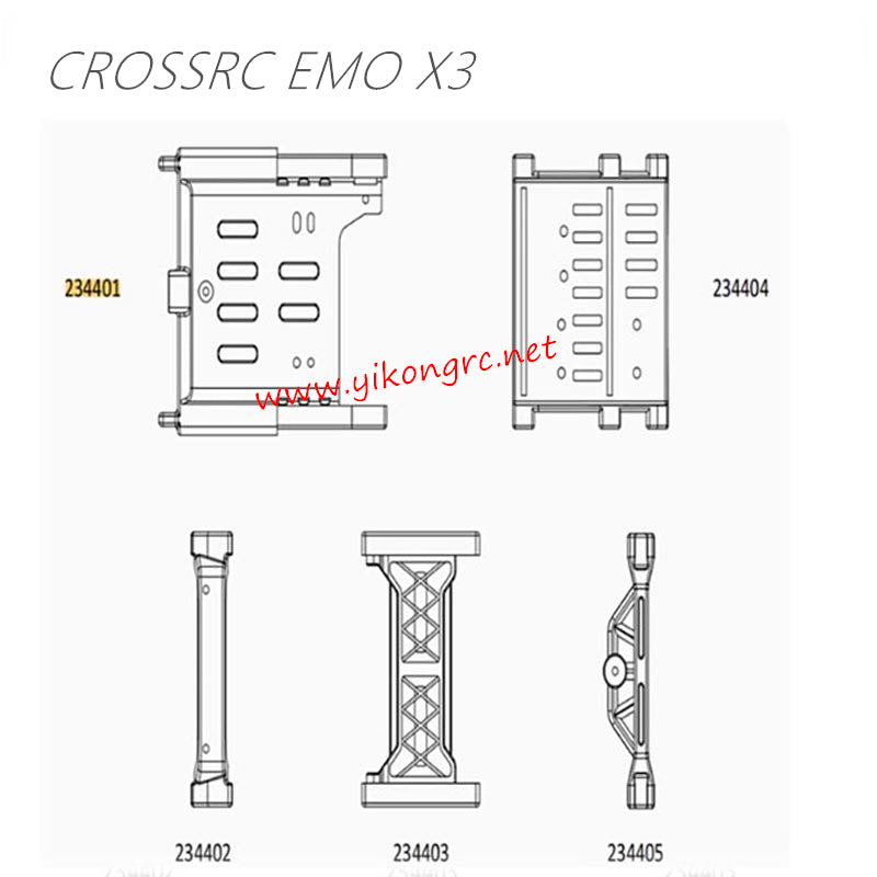 CrossRC EMO X3 RC Crawler Parts Crossbeam Accessory Kit 1 CS-97401204