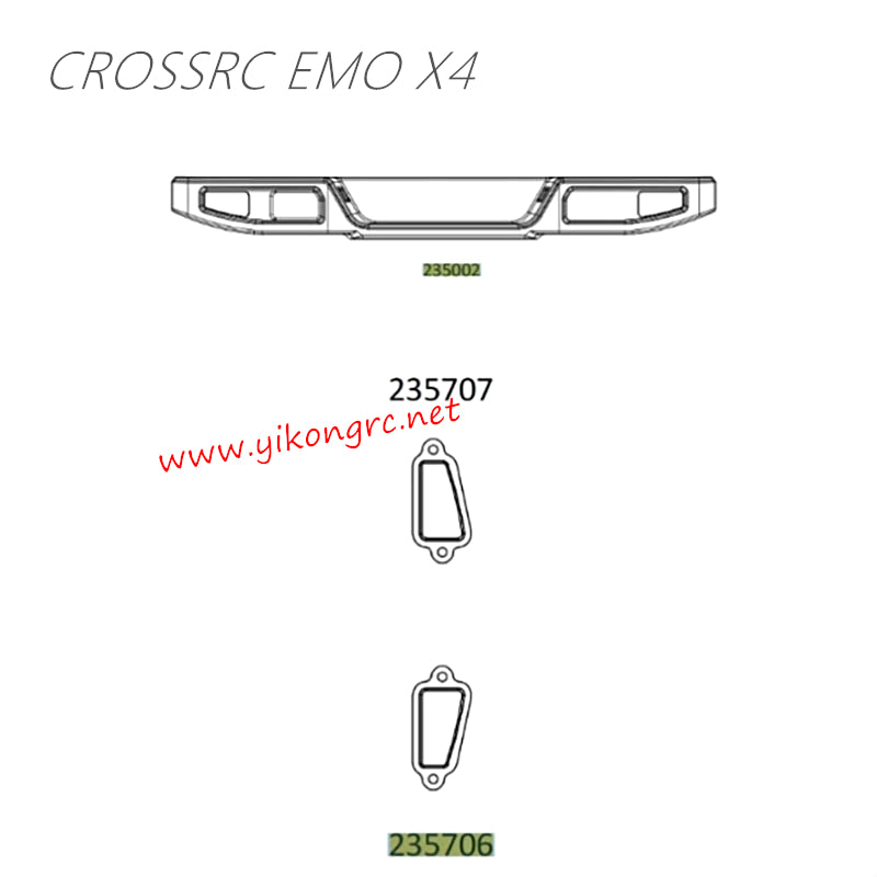 CrossRC EMO X4 Parts Rear bar, light housing CS-97401268