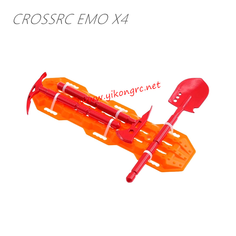 CrossRC EMO X4 Parts Shovel, axe, pickaxe, escape board red orange